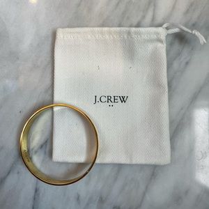 J. Crew White and Gold enamel bangle bracelet
